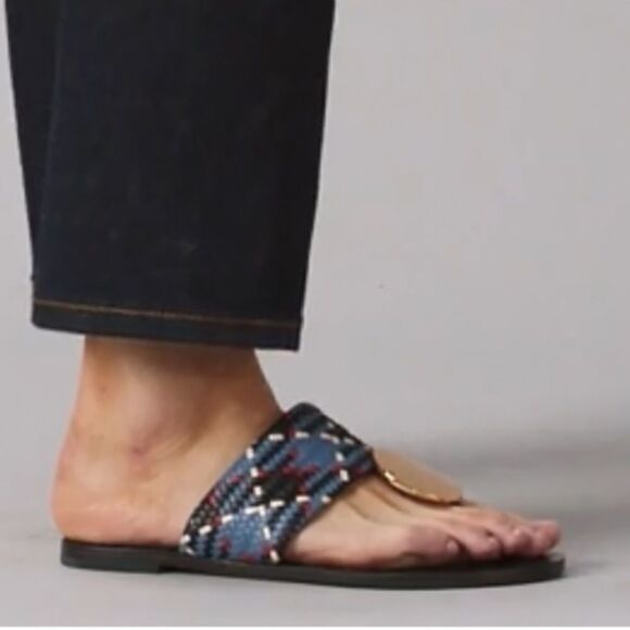 NWT TORY BURCH AUTHENTIC LEATHER PATOS DISC SANDALS 9 - Picture 7 of 12